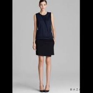 NWT Helmut Lang Emission A Line Mini Dress in Green Blk $595